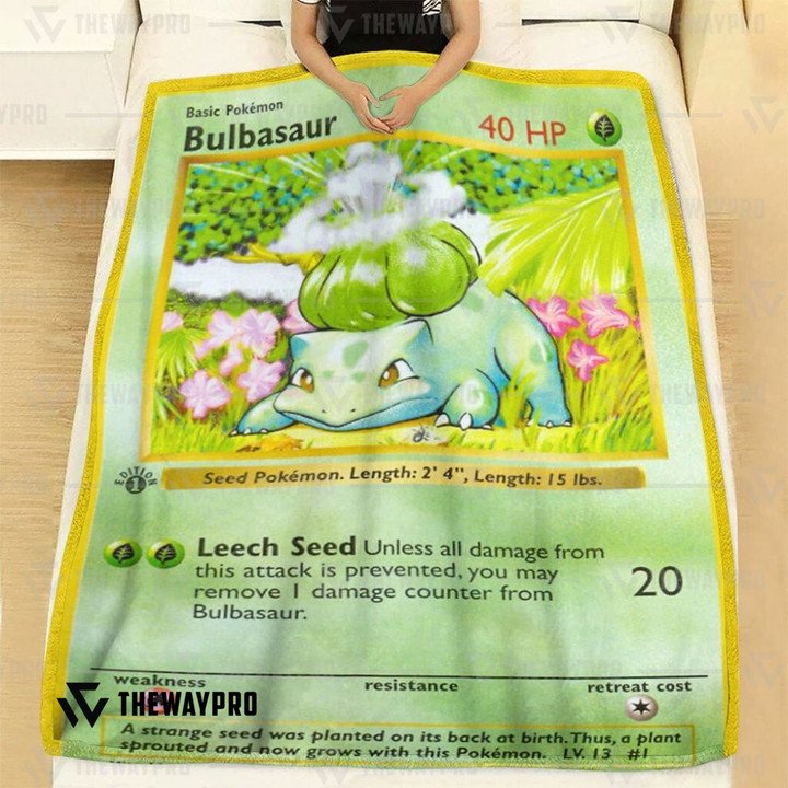 Anime-Pokemon-Bulbasaur-1St-Edition-Quilt-Blanket-1