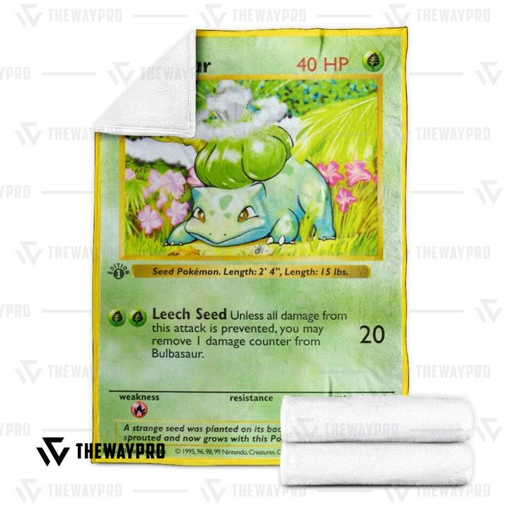 Anime-Pokemon-Bulbasaur-1St-Edition-Quilt-Blanket-2