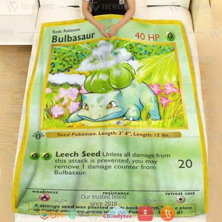 Anime-Pokemon-Bulbasaur-1St-Edition-Soft-Blanket-1