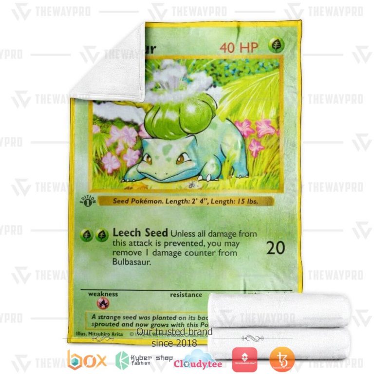 Anime-Pokemon-Bulbasaur-1St-Edition-Soft-Blanket-2