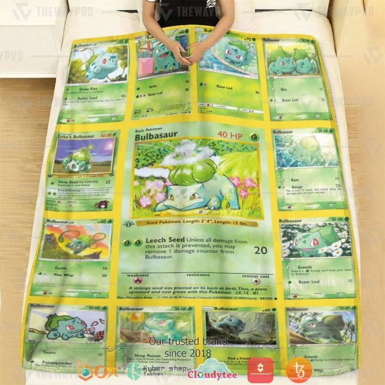 Anime-Pokemon-Bulbasaur-Cards-Version-2-Soft-Blanket-2