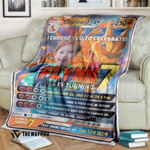 Anime Pokemon Card Custom Blanket