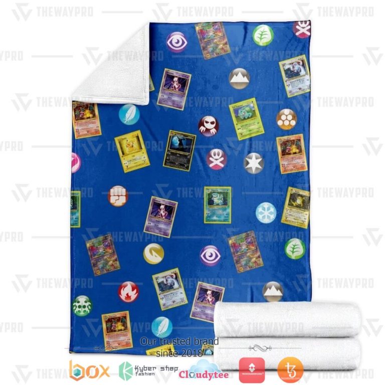 Anime-Pokemon-Cards-And-Elements-Soft-Blanket-2