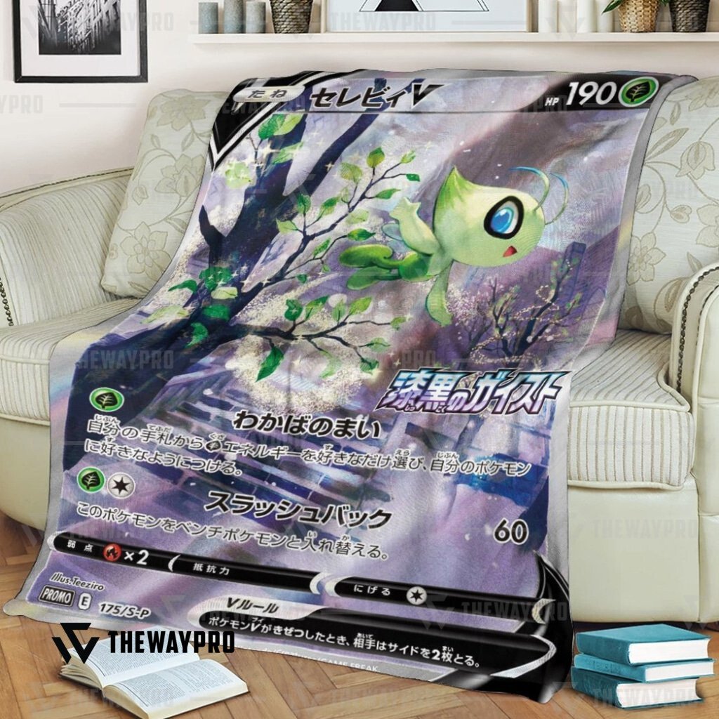 Anime Pokemon Celebi V Custom Soft Blanket Anime Pokemon Celebi V Custom Soft Blanket