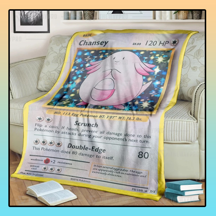 Anime-Pokemon-Chansey-Custom-Soft-Blanket-1