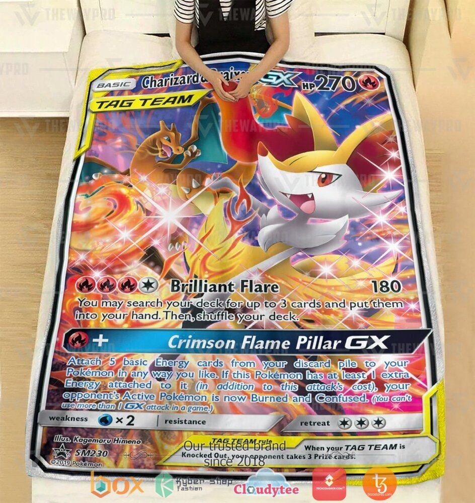 Anime-Pokemon-Charizard-Braixen-Gx-Soft-Blanket-1