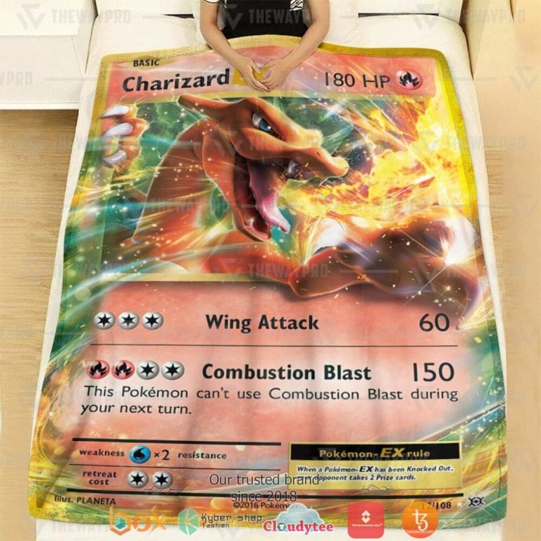 Anime-Pokemon-Charizard-Ex-Evolutions-Soft-Blanket-1