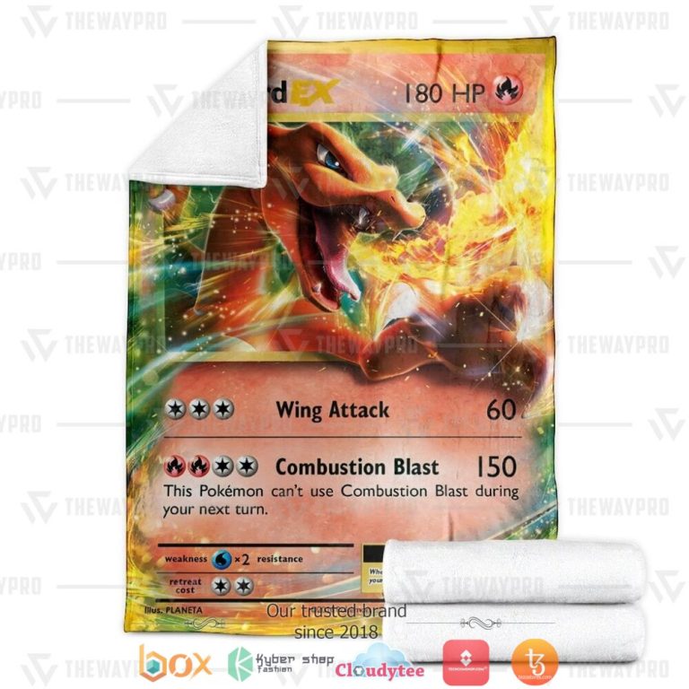 Anime-Pokemon-Charizard-Ex-Evolutions-Soft-Blanket-2