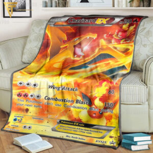 Anime Pokemon Charizard Ex Xy Evolutions Full Printing Blanket