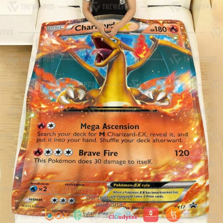 Anime-Pokemon-Charizard-Ex-Xy-Promos-2-Soft-Blanket-1