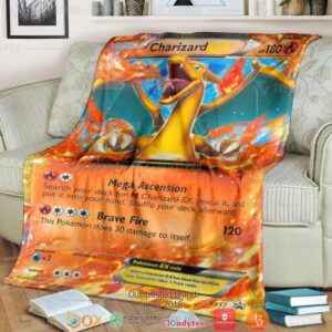 Anime Pokemon Charizard Ex Xy Promos 2 Soft Blanket