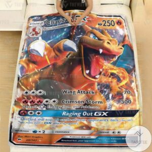 Anime Pokemon Charizard Gx Custom Blanket