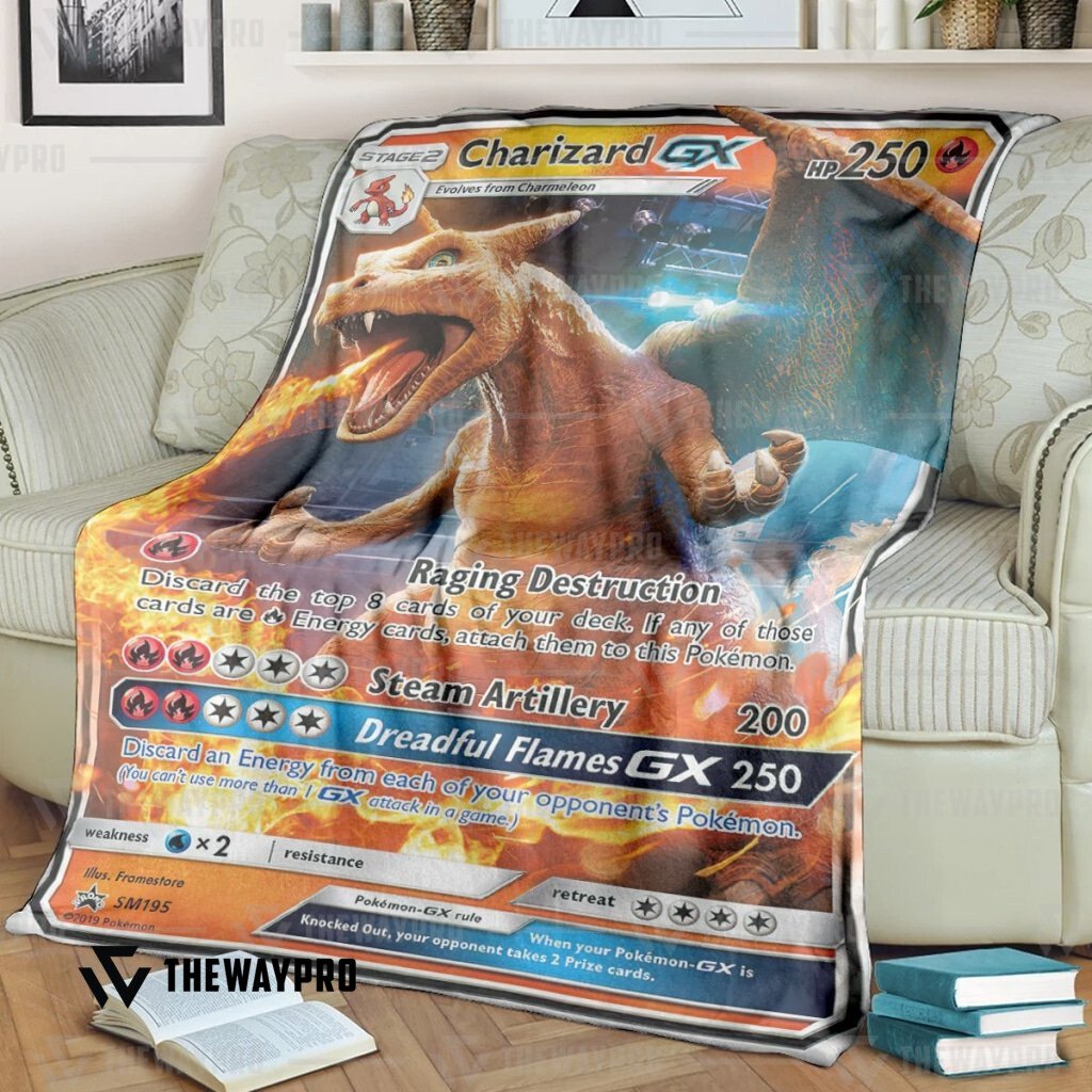 Anime Pokemon Charizard Gx Custom Soft Blanket 2 Anime Pokemon Charizard Gx Custom Soft Blanket 2