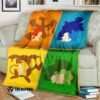 Anime Pokemon Charizard Pikachu Blastoise Venusaur Quilt Blanket