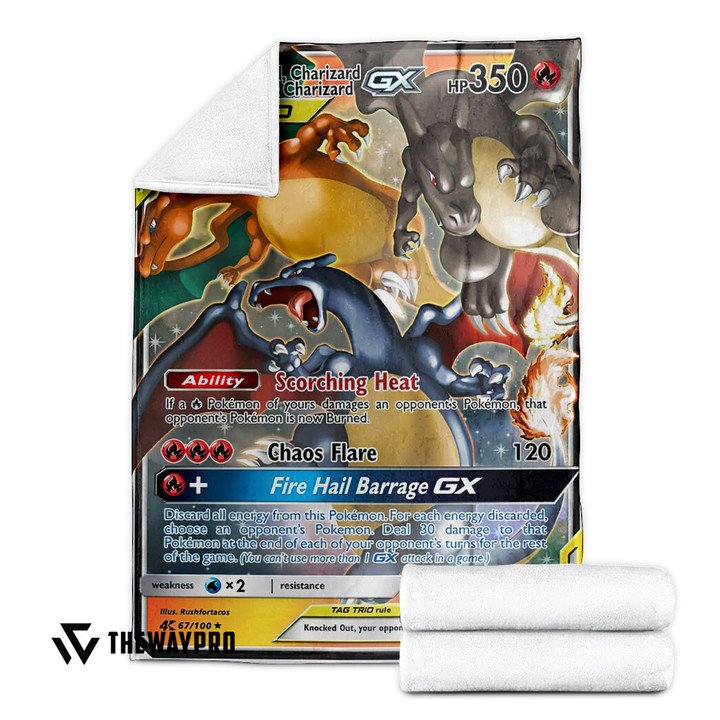 Anime-Pokemon-Charizard-Tag-Trio-Custom-Blanket-2