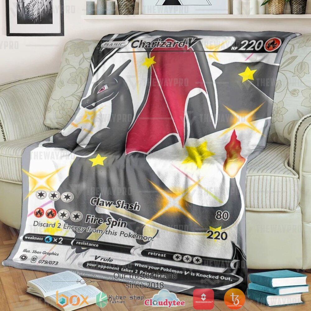 Anime Pokemon Charizard V Soft Blanket Anime Pokemon Charizard V Soft Blanket