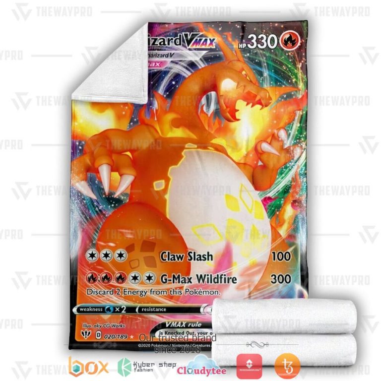 Anime-Pokemon-Charizard-Vmax-Darkness-Ablaze-Soft-Blanket-2