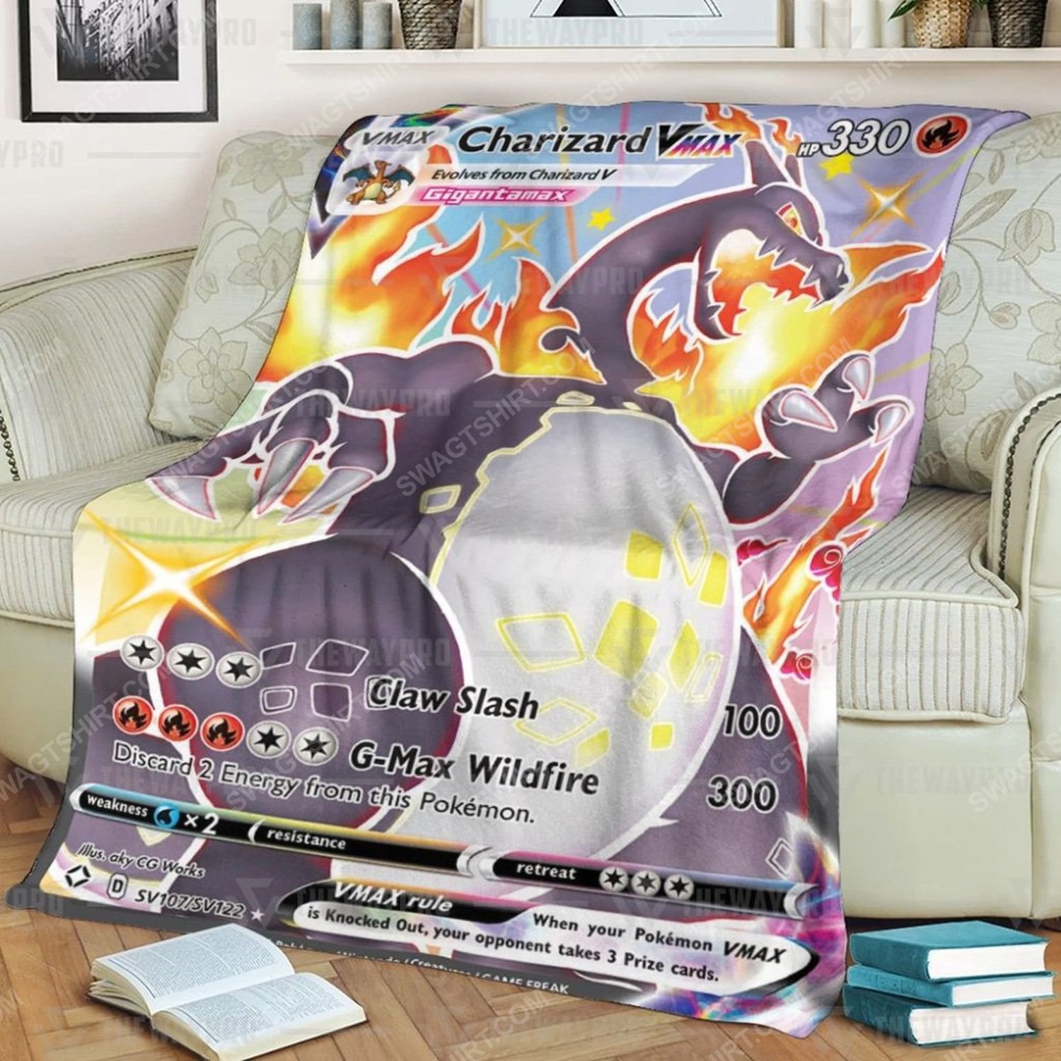 Anime Pokemon Charizard Vmax Full Print Soft Blanket Anime Pokemon Charizard Vmax Full Print Soft Blanket