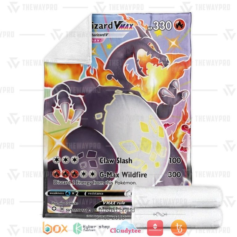 Anime-Pokemon-Charizard-Vmax-Shining-Fates-Soft-Blanket-2