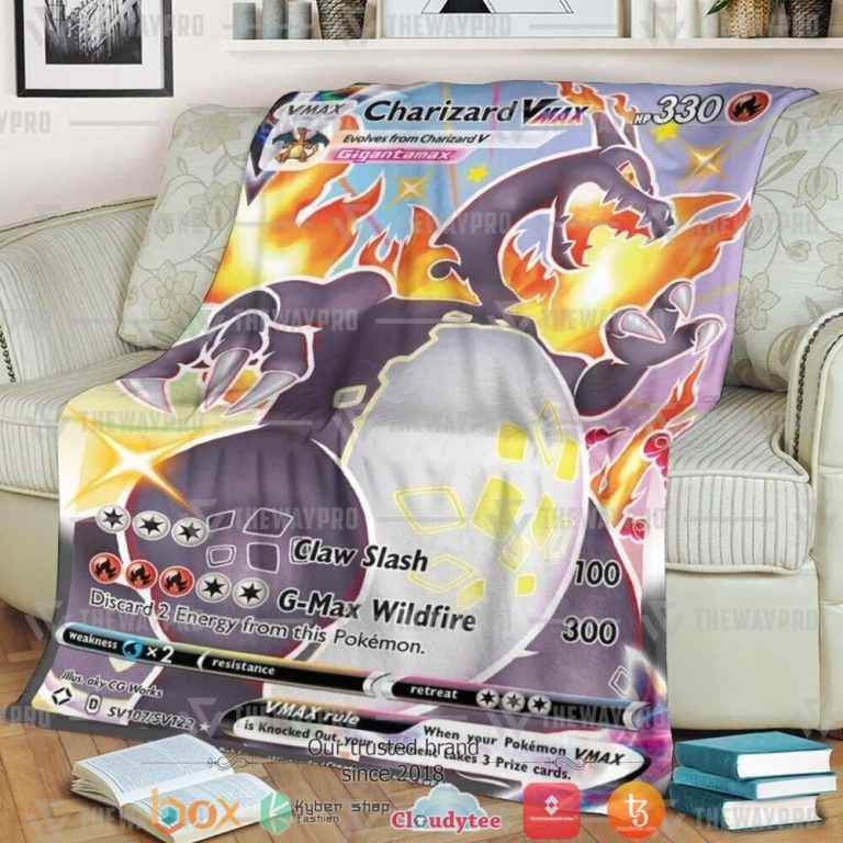 Anime-Pokemon-Charizard-Vmax-Shining-Fates-Soft-Blanket-3