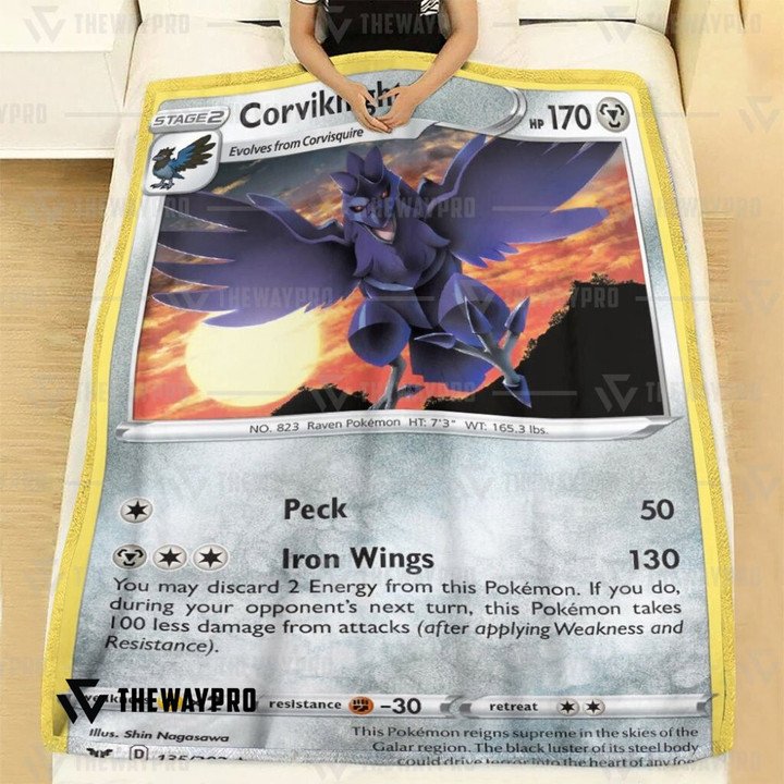 Anime-Pokemon-Corviknight-Quilt-Blanket-1