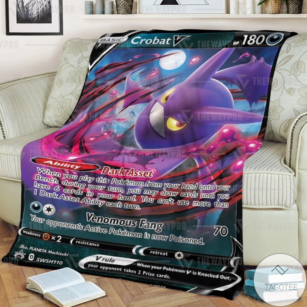 Anime Pokemon Crobat V Custom Blanket Anime Pokemon Crobat V Custom Blanket