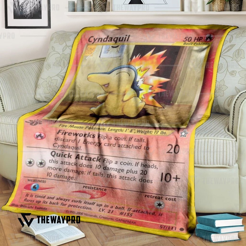 Anime Pokemon Cyndaquil 1St Edition Fireworks Blanket Anime Pokemon Cyndaquil 1St Edition Fireworks Blanket