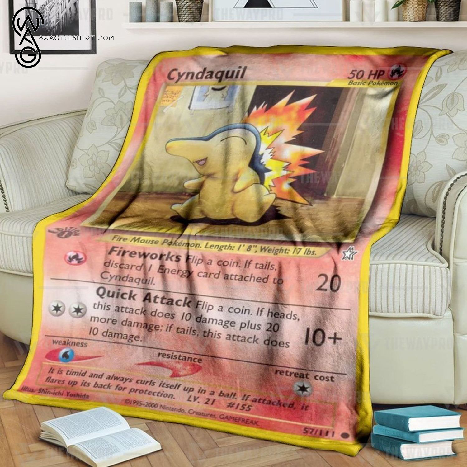 Anime Pokemon Cyndaquil 1St Edition Fireworks Full Printing Blanket Anime Pokemon Cyndaquil 1St Edition Fireworks Full Printing Blanket