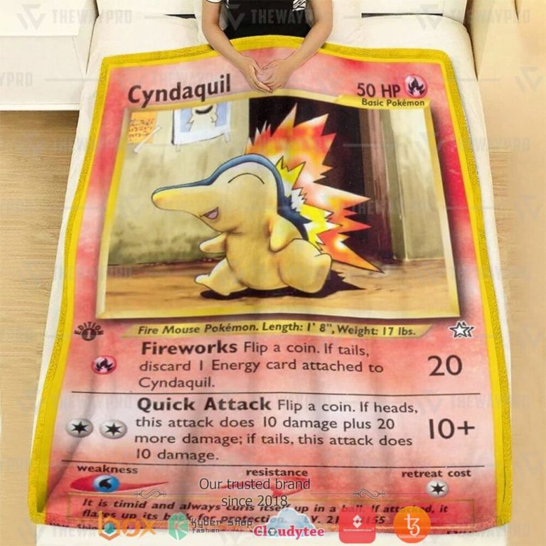 Anime-Pokemon-Cyndaquil-1St-Edition-Fireworks-Soft-Blanket-1