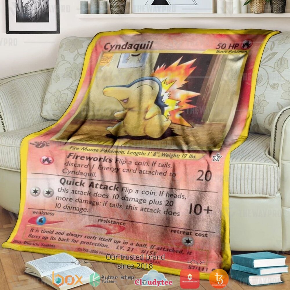 Anime Pokemon Cyndaquil 1St Edition Fireworks Soft Blanket Anime Pokemon Cyndaquil 1St Edition Fireworks Soft Blanket