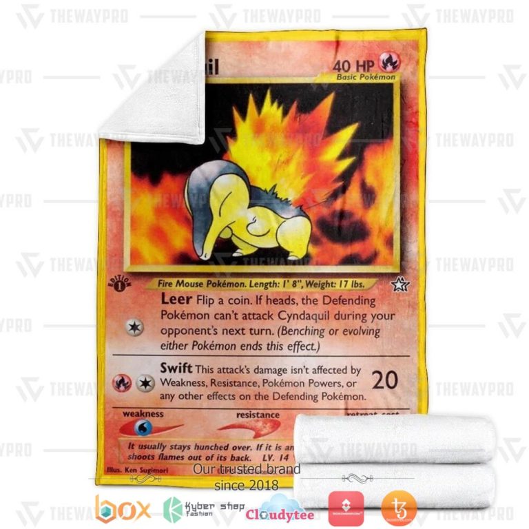 Anime-Pokemon-Cyndaquil-1St-Edition-Leer-Soft-Blanket-2