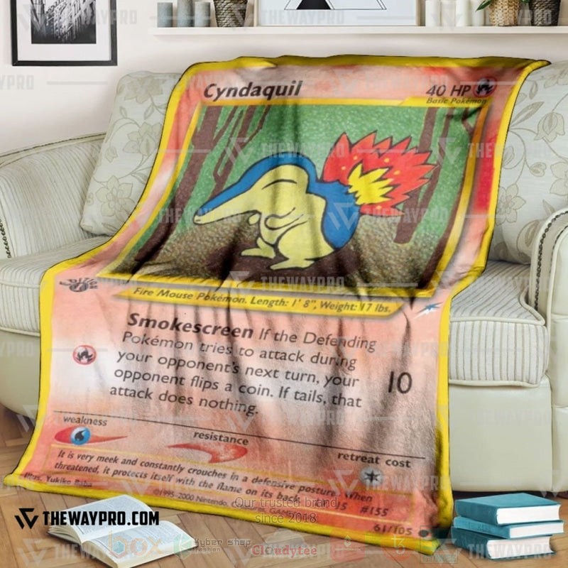 Anime Pokemon Cyndaquil 1St Edition Smokescreen Blanket Anime Pokemon Cyndaquil 1St Edition Smokescreen Blanket