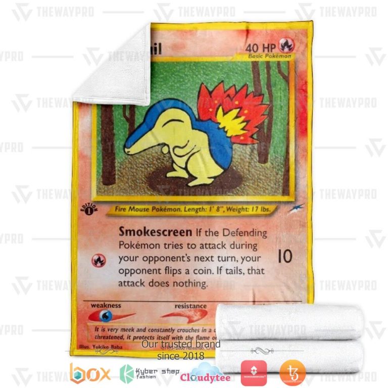Anime-Pokemon-Cyndaquil-1St-Edition-Smokescreen-Soft-Blanket-2