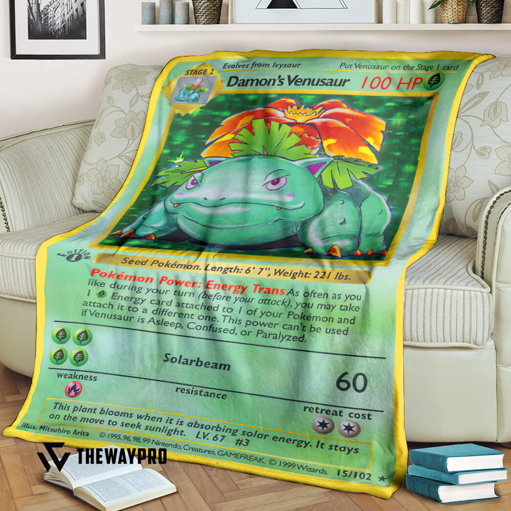 Anime Pokemon Damons Venusaur First Edition Blanket Anime Pokemon Damons Venusaur First Edition Blanket