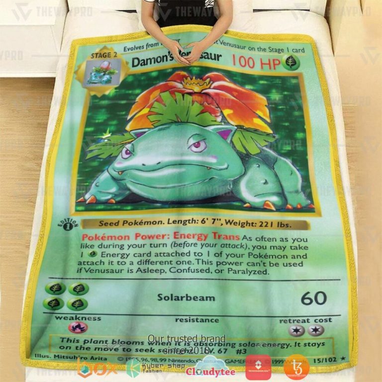 Anime-Pokemon-DamonS-Venusaur-First-Edition-Soft-Blanket-2