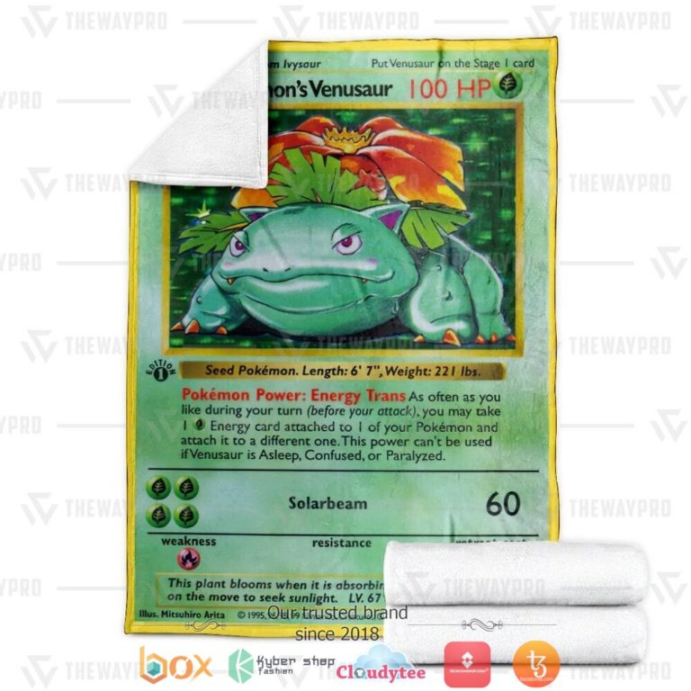 Anime-Pokemon-DamonS-Venusaur-First-Edition-Soft-Blanket-3