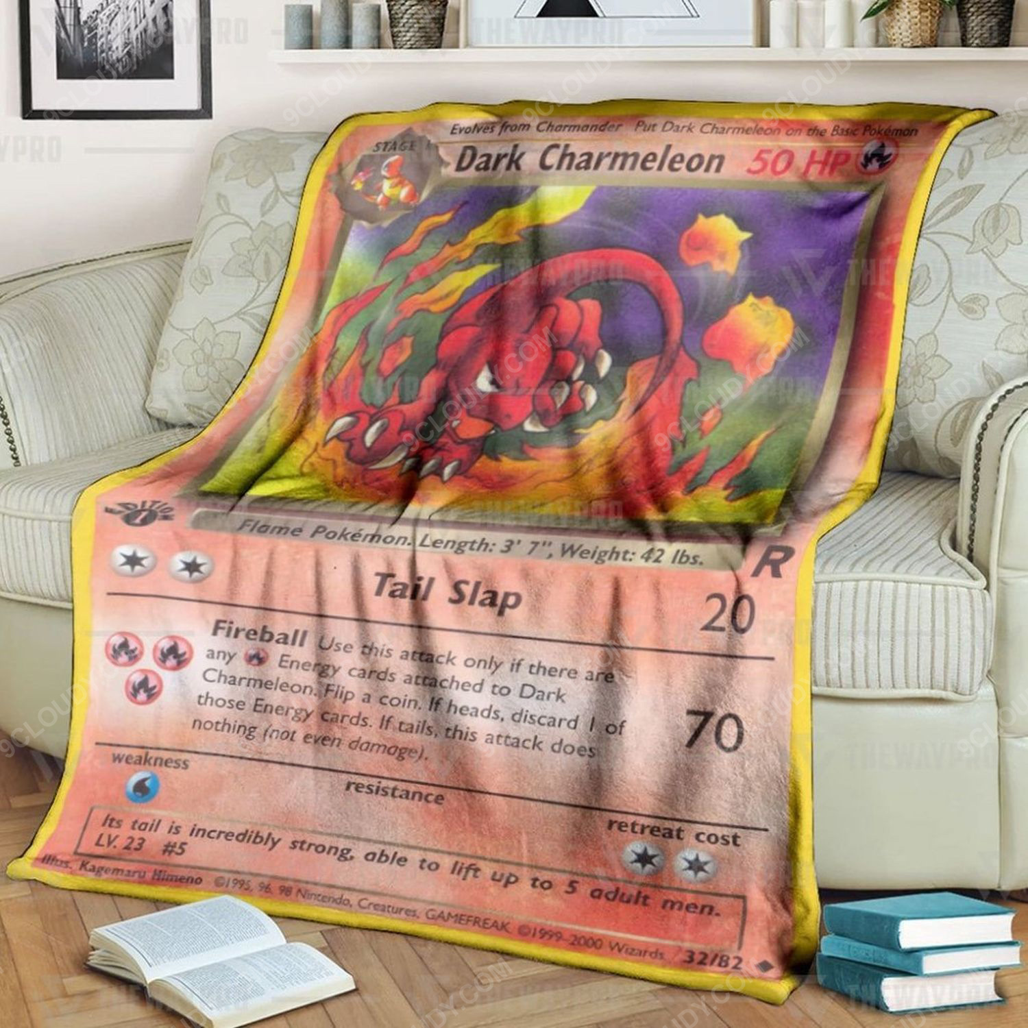 Anime Pokemon Dark Charmeleon Full Print Soft Blanket Anime Pokemon Dark Charmeleon Full Print Soft Blanket