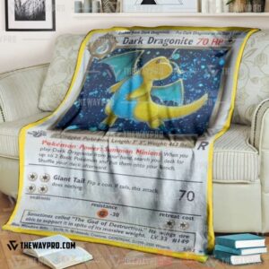 Anime Pokemon Dark Dragonite 1St Edition Blanket