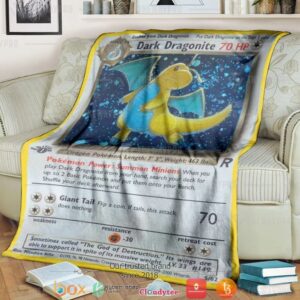 Anime Pokemon Dark Dragonite 1St Edition Soft Blanket