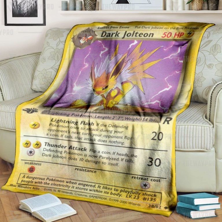 Anime-Pokemon-Dark-Jolteon-1St-Edition-Custom-Blanket-And-Quilt-1