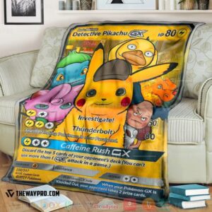 Anime Pokemon Detective Pikachu Friends Gx Soft Blanket