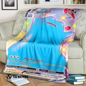 Anime Pokemon Ditto Vmax Shining Fates Custom Blanket