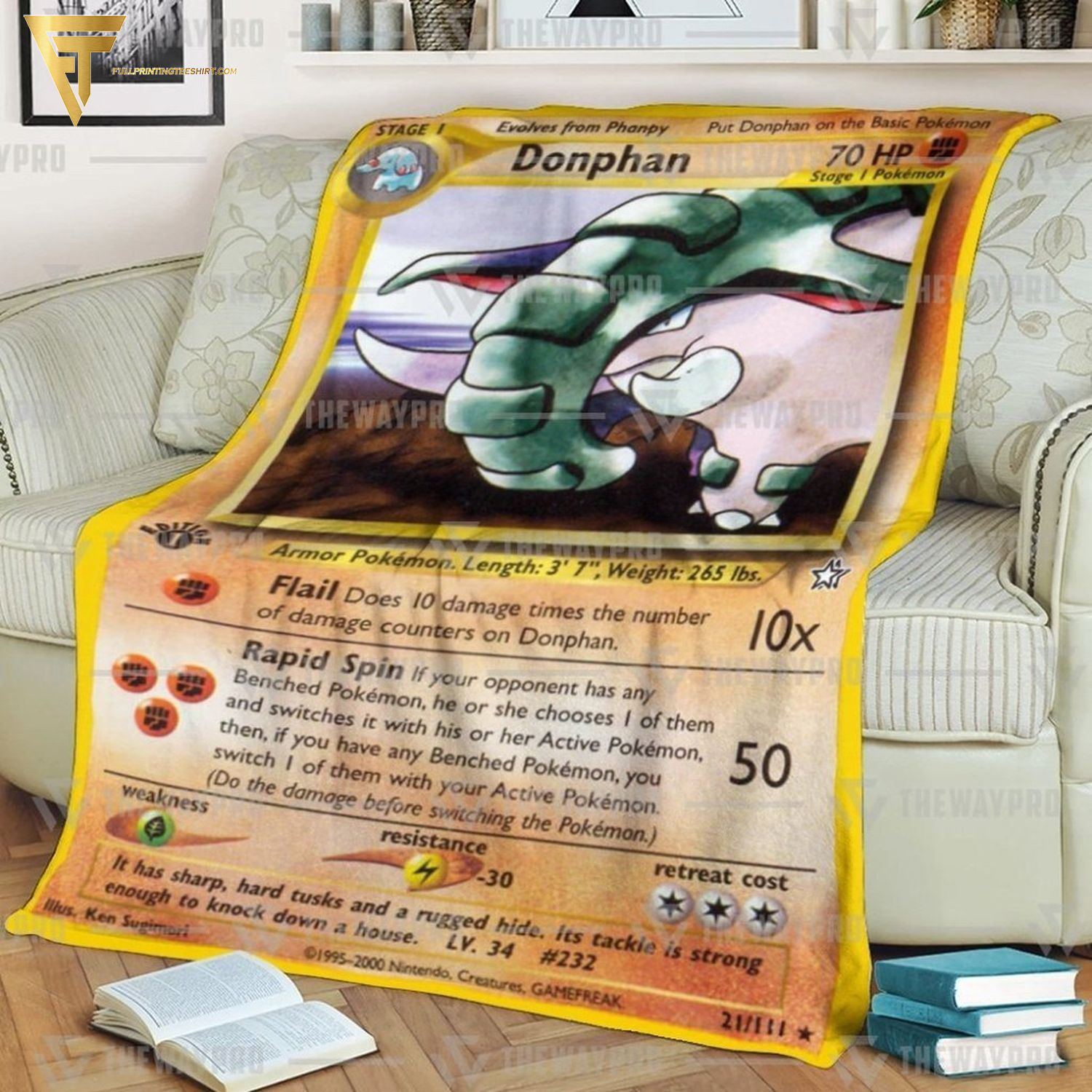 Anime Pokemon Donphan Full Printing Blanket Anime Pokemon Donphan Full Printing Blanket