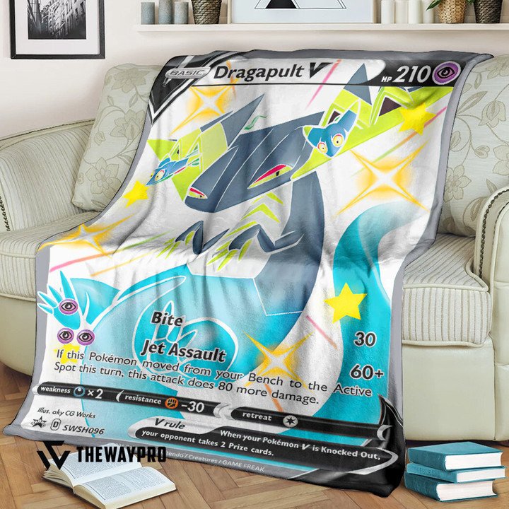Anime Pokemon Dragapult V Sword Shield Quilt Blanket Anime Pokemon Dragapult V Sword Shield Quilt Blanket
