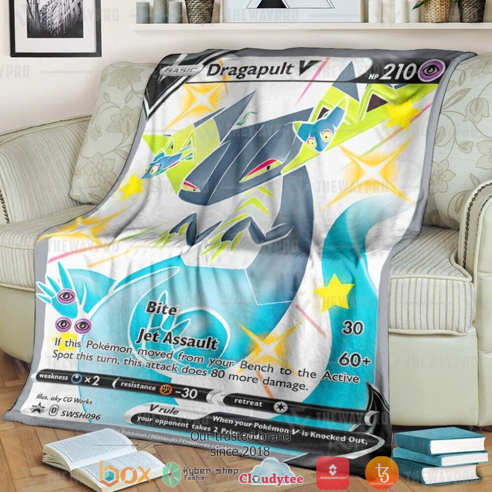 Anime Pokemon Dragapult V Sword Shield Soft Blanket Anime Pokemon Dragapult V Sword Shield Soft Blanket