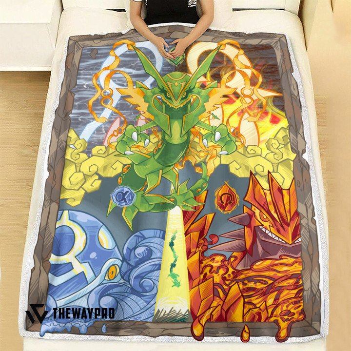 Anime-Pokemon-DragonS-Ascent-M-Rayquaza-P-Groudon-Pkyogre-Custom-Soft-Blanket-1