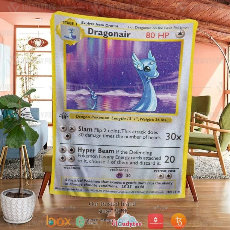 Anime-Pokemon-Dragonair-Base-Set-Soft-Blanket-1