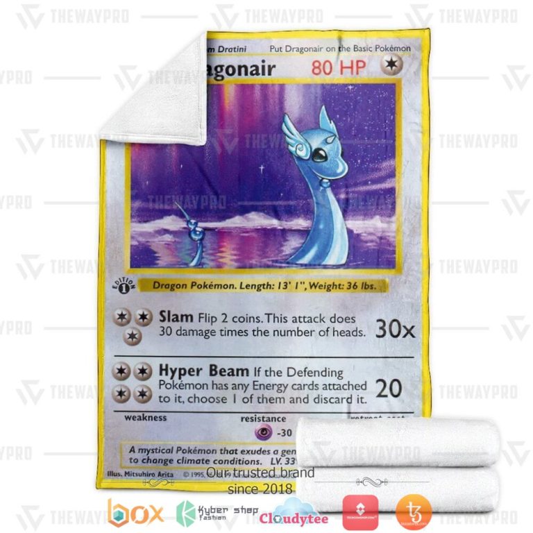 Anime-Pokemon-Dragonair-Base-Set-Soft-Blanket-3