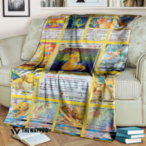 Anime Pokemon Dragonite Cards Version 2 Blanket