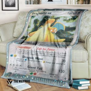 Anime Pokemon Dragonite Ex Dragon Custom Soft Blanket